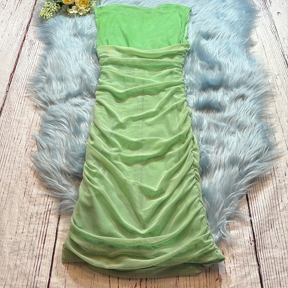 NWOT Zara Green Tulle Mini Dress sz XS - Picture 8 of 8